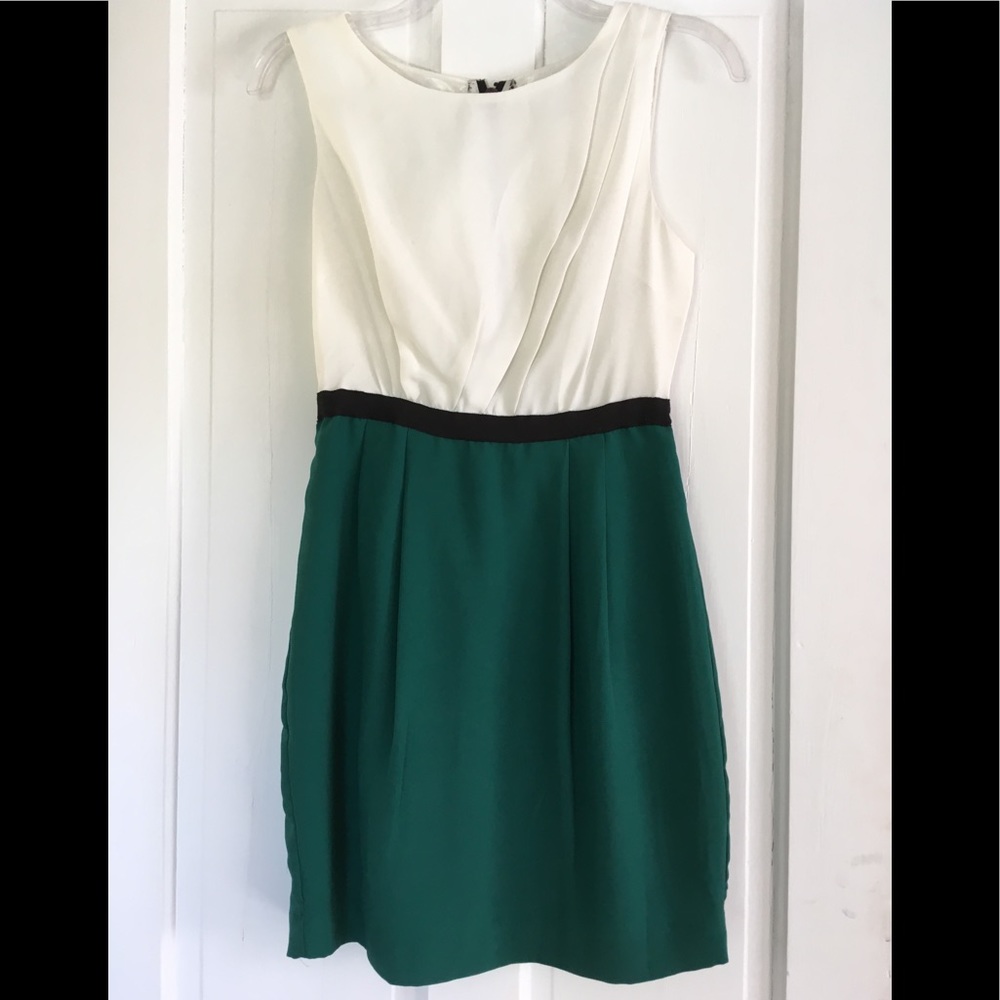 White and mint green dress